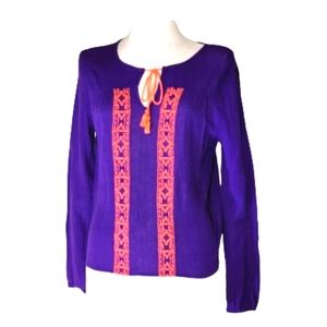Decree Boho Top Purple Size M